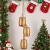 Retro Metal Christmas Cow Bells With Rope Handmade Christmas Bell Pendant Wall Art For Home Fireplace Staircase Window Tree
