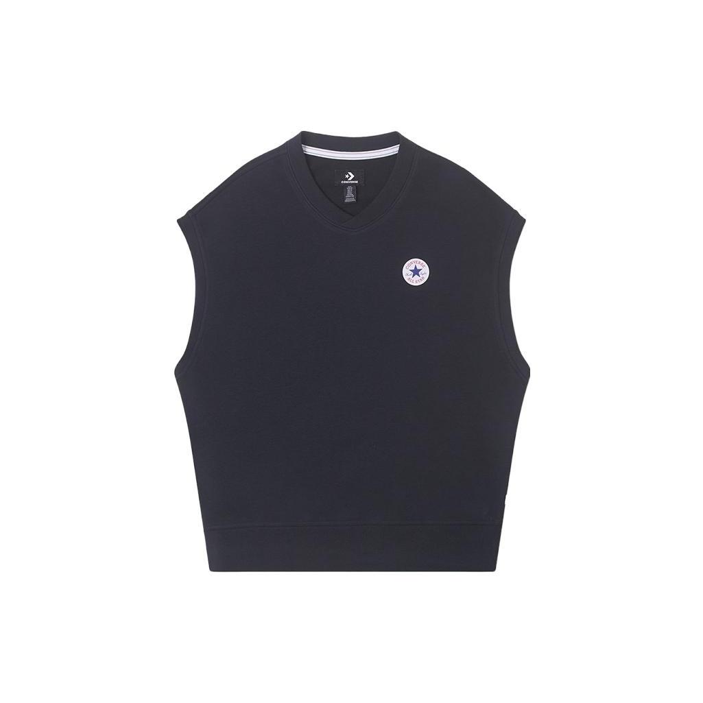 Converse Knitted V-neck Vest Asia Sizing Black Men s 10025908-A02 XL