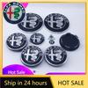 Autoaufkleber Für Alfa Romeo 11 Stück/Set Alfa Romeo Felgendeckel 50mm Durchmesser Lenkrademblem Haube Kofferraum 74mm 40mm 20mm