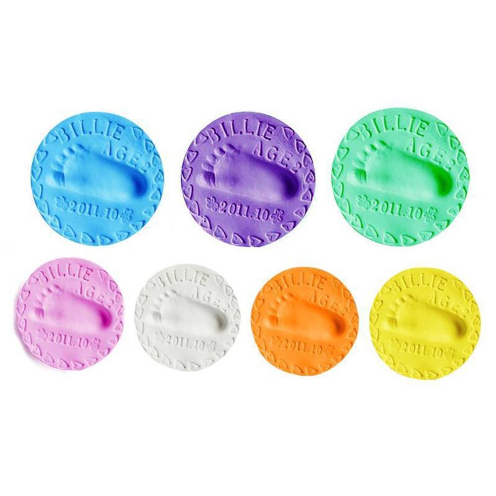 DIY Babypflege Hand Fuß Tintenpad Handabdruck Fußabdruck Fingerabdruck 7 Farben Weich Ton Flauschiger Schaum Zubehör Antistress Kinderspielzeug für Kinder