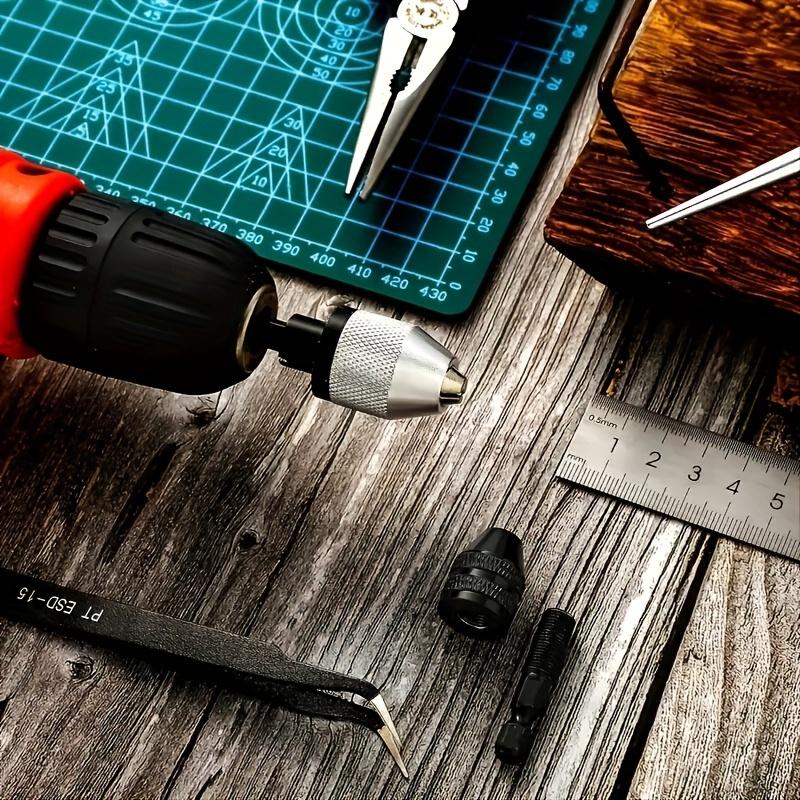 Eyless Drill Chuck 0.3-8mm Self-Tighten Electric Drill Bits Collet Fixture Tools 1/4" Hex Shank Quick Change Converter