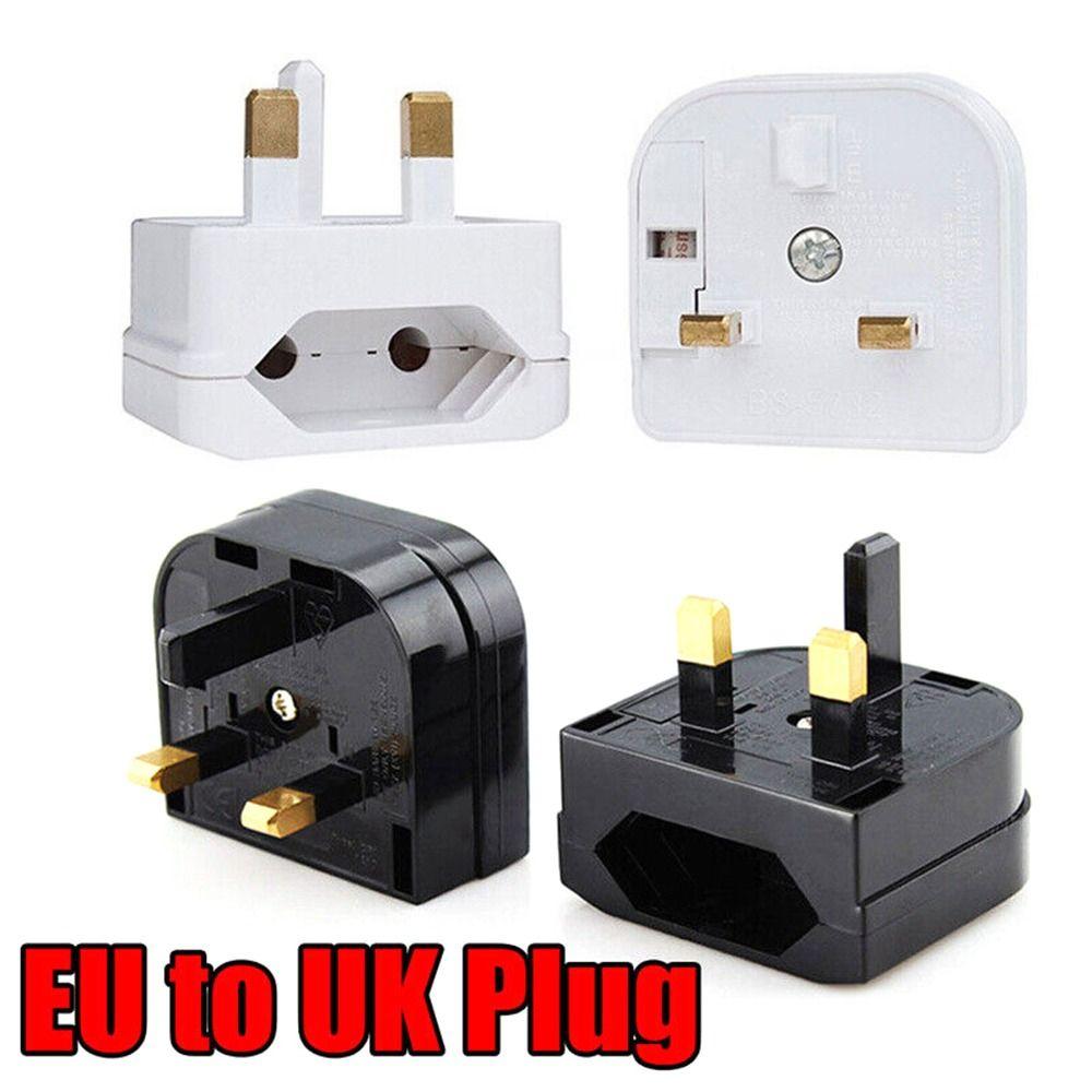

Converter Mains Electrical Plugs Plug Power Adapter EU 2 Pin to UK 3 Pin Fused Adapter Plug Adaptor Black-UK 3 Pin to European