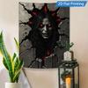 1pc Wall Tapestry Gothic Horror Woman Breaking Wall Tapestry - 2D Flat Printing Art Decor