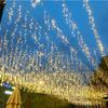 Outdoor Rainproof LED Icicle Curtain Lights - Colorful Starry Sky Flashing String Decoration