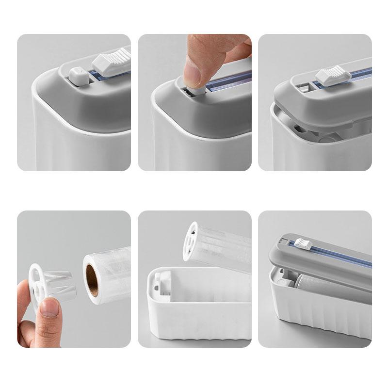 Plastic Cling Film Cutter Wall Mounted Magnetic Suction Fresh-Keeping Film Baking Paper Tin Foil Cutter Dispenser Kitchen Tools