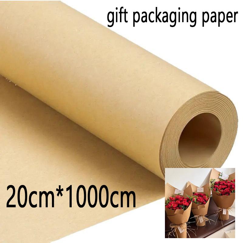 10M Kraft Paper Roll Gift Wrapping Thick Roll Paper Packaging Materials Bouquet Gift Box Wedding Birthday Art Craft Poster Decor