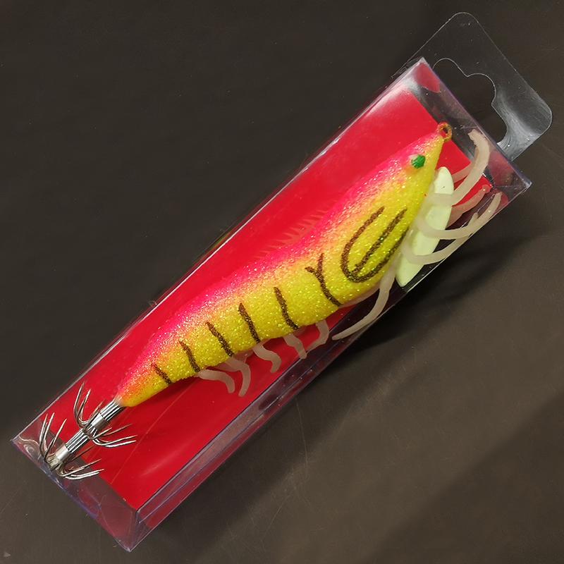 1pc/5pcs 3D Hybrid Shrimp Egl Lure  Fluorescent Squid Jigs for Freshwater and Saltwater Fishing