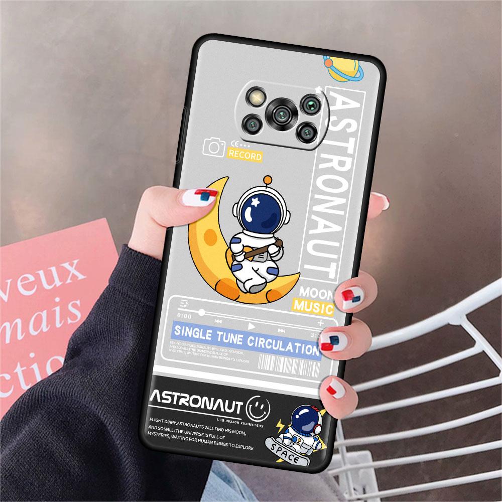 Case For Xiaomi Mi Poco X3 NFC X4 Pro F3 F4 GT M4 M3 F1 C40 11 Lite 11T Soft Silicone Funda Phone Cover Fashion Cool Astronaut