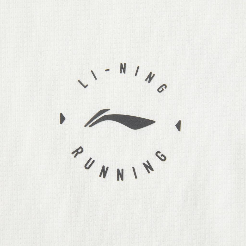 Li Ning Running Series Solid Color Breathable Versatile Short Sleeve T-Shirt Women Tops Champagne-White ATSV088-1