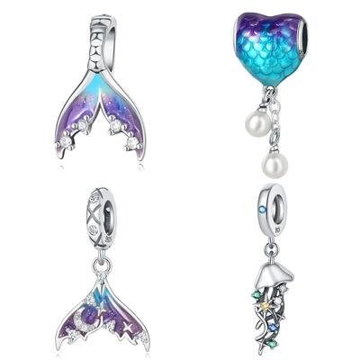 Copper Lovely Fine Elegant Charm Mermaid Tail Bead For Dangle Pendants Beads Jewellery Bead New Gift For Women
