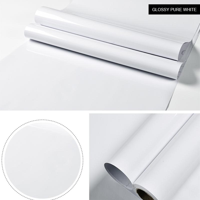 

Высокоглянцевые белые матовые самоклеящиеся обои DIY декоративная пленка для кухонного шкафа, реставрация мебели, водонепроницаемые наклейки 5m x 40cm