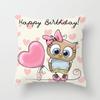 Cartoon Owl Pattern Throw Pillow Cover With Short Plush Print Living Room Sofa Decoration Cushion Cover Pillow Covers Decorative