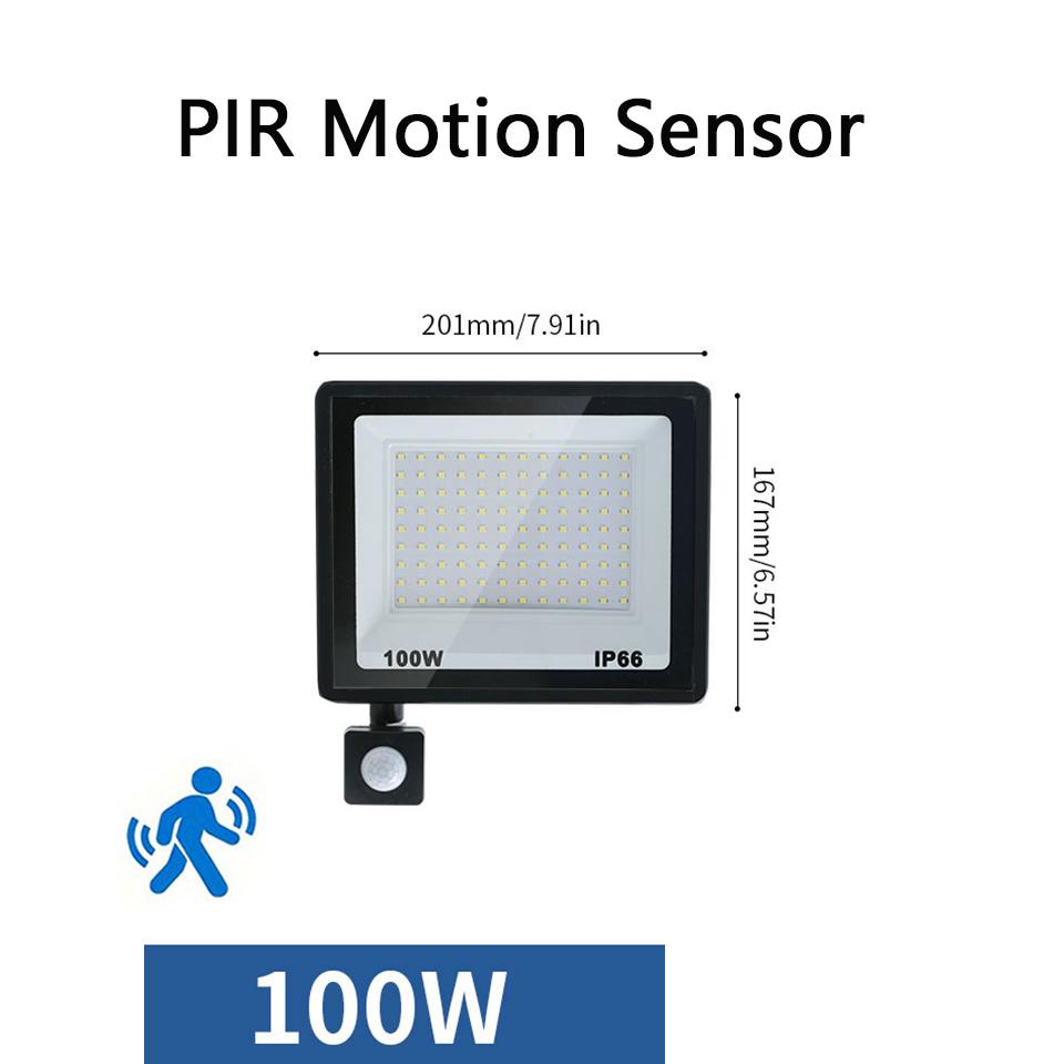 LED Floodlight Motion Sensor AC220V AC110V 10W-300W Waterproof Outdoor Projector Exterior Spotlight Outdoor lamp  Wall Reflector