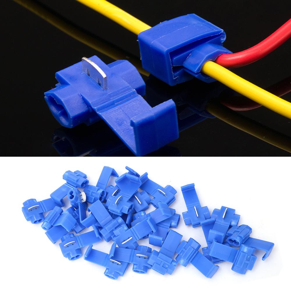 25Pcs Blue Solderless Quick Splice Snap Wire Connector 0.75 2.5mm AWG 14 To 18
