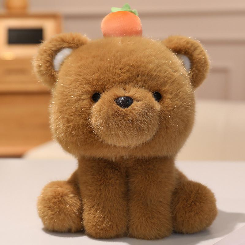 Fluffy Fruit Animal Plush Toy Soft Cartoon Elephant Bear Cattle Dog Panda Stuffed Doll Appease Pilow Birthday Gift For Kids