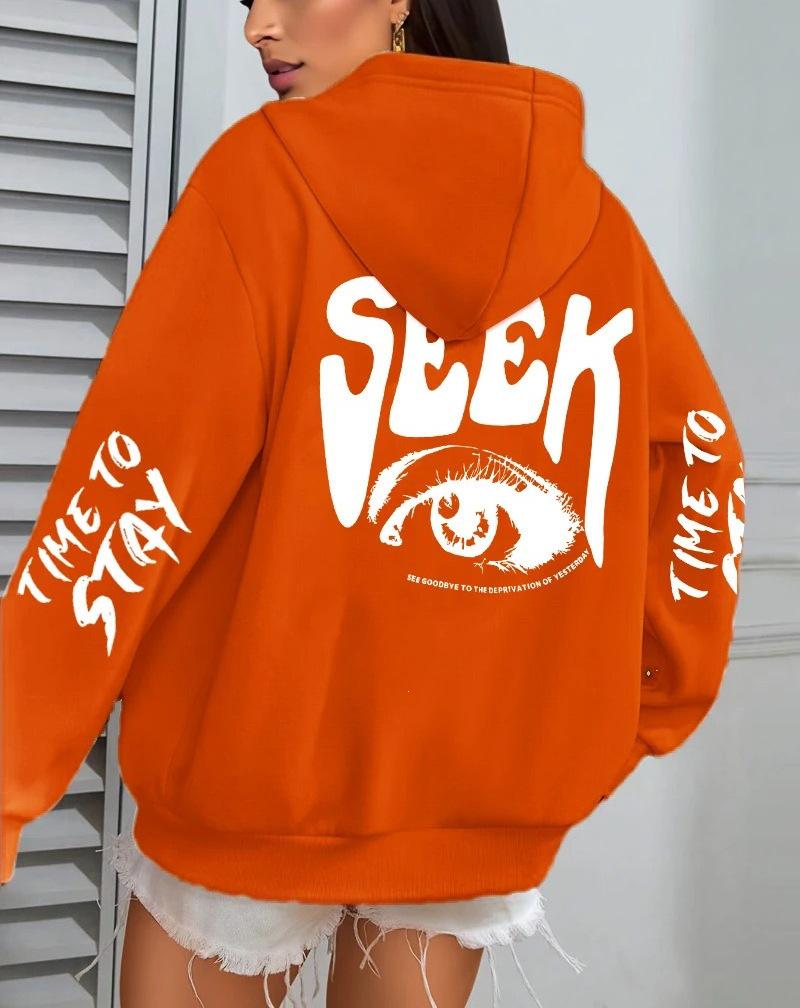 Women's Casual Autumn Fleece Hooded Sweatshirt with Pockets