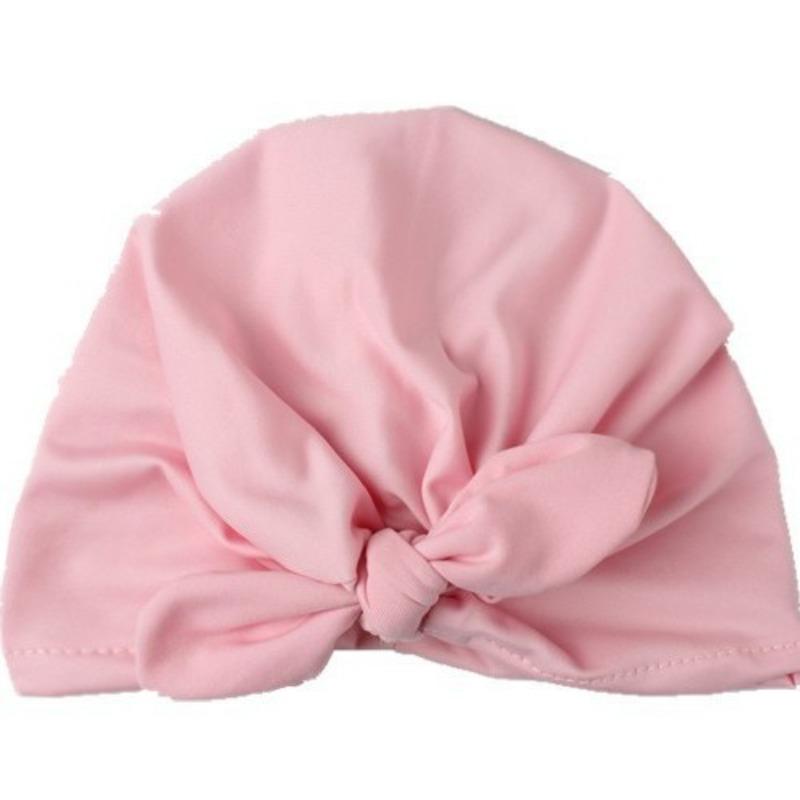 New children's pullover hat, cute rabbit ear baby knotted hat, thin breathable baby fetal hat