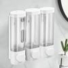 Shampoo and Conditioner Dispenser 3 Chamber Shower Soap Dispenser No Drill Shower Dispenser Wall-Mounted for Bathroom Hotel