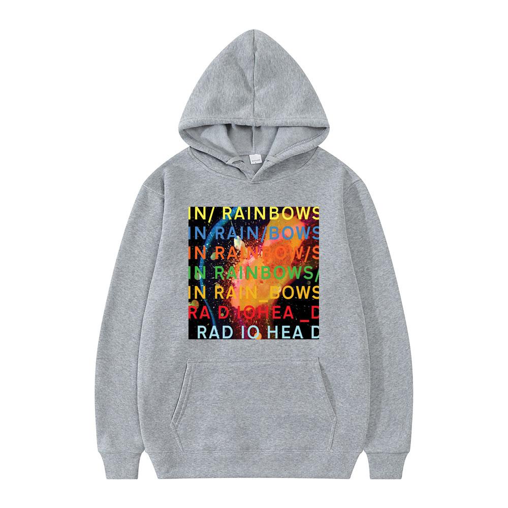 

Винтажная рок-группа Radiohead Hoodie в радужных тонах Harajuku Hooded Sweatshirt для мужчин и женщин Hip Hop Streetwear Gothic Oversize Hoodies M