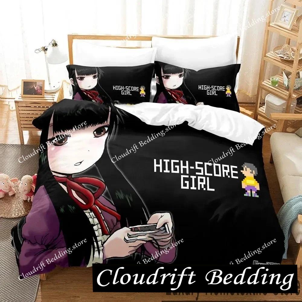 Hi Score Girl Anime Bedding Set Duvet Cover Bed Set Quilt Cover Pillowcase Comforter king Queen Size Boys Adult Bedding Set