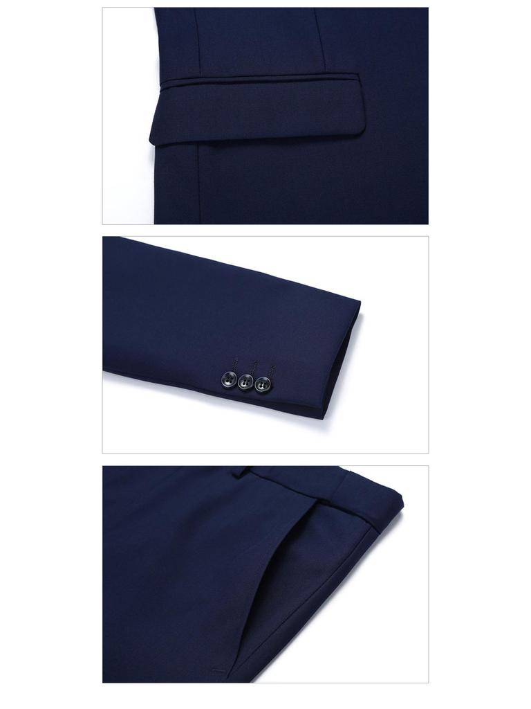Men's Plus Size Slim Fit Tuxedo Three-Piece Suit for Groomsmen and Grooms