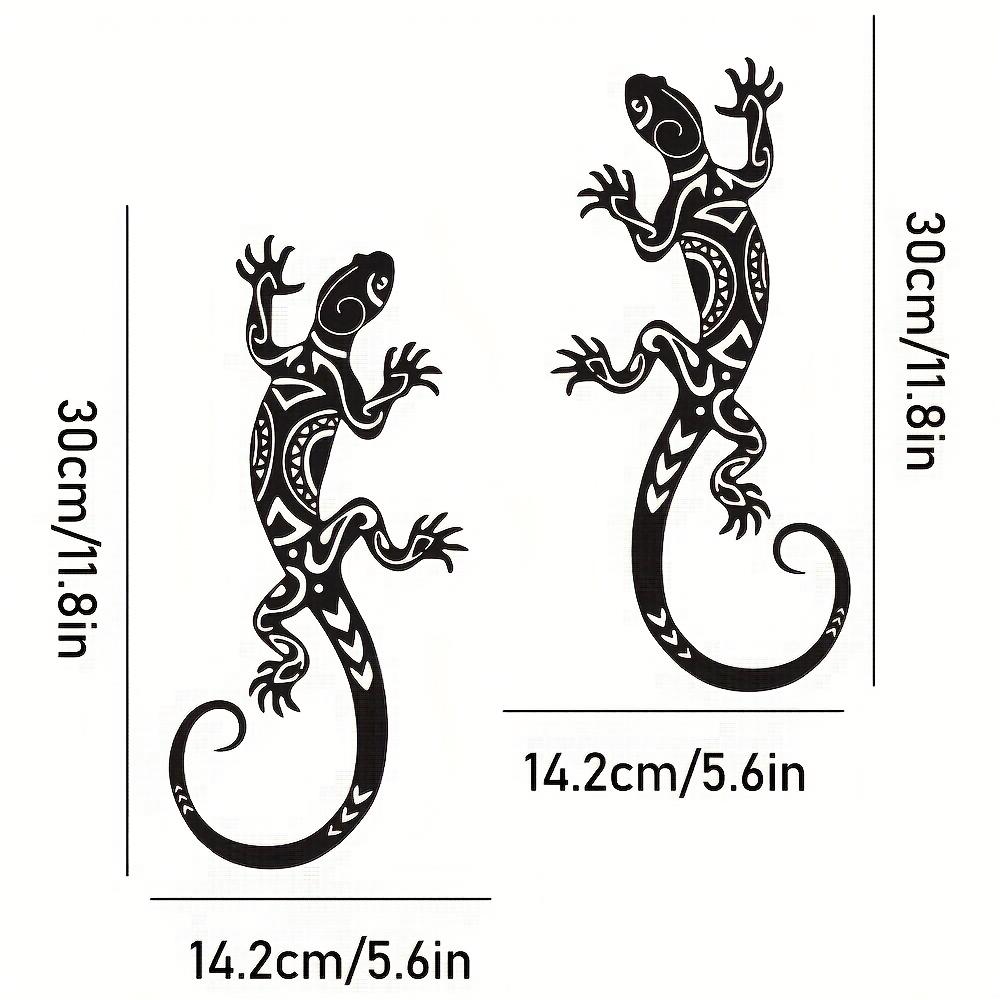 Metallgecko Wandkunst Set aus 2 Stück Robuste Innenwanddekoration mit Handwerkskunst, Modernes Metall-Wandbehang für Wohnzimmer & Schlafzimmer