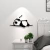 Creative Cute Cartoon Panda 3D Wall Stickers Acrylic Self-adhesive Stickers Bedroom Bedside Wall Decals DIY Wallpaper Wall Decor