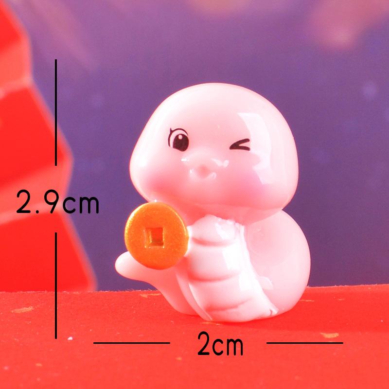New Year Decorative Cartoon Snake Year Small Decorative Item for Attracting Wealth and Good Fortune Resin Handicrafts