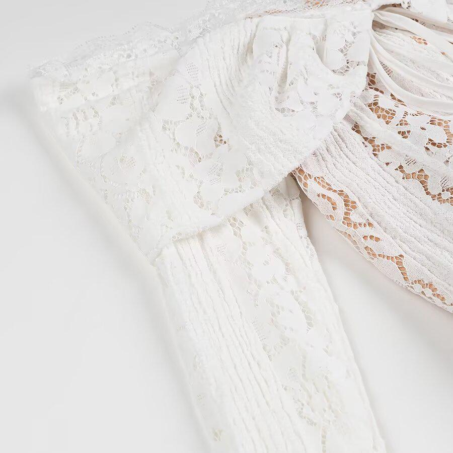 2024 Winter Collection: Women's European & American Style One-Shoulder Lace Dress