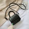 Mini Tote Bag Crocodile Pattern Flip Messenger Crossbody Bag Female Simple Shoulder Bag Compact Square Lady Handbag New X