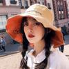 Summer Wide Brim Fisherman Hat For Women With Sun Protection And Doublesided Embroidery