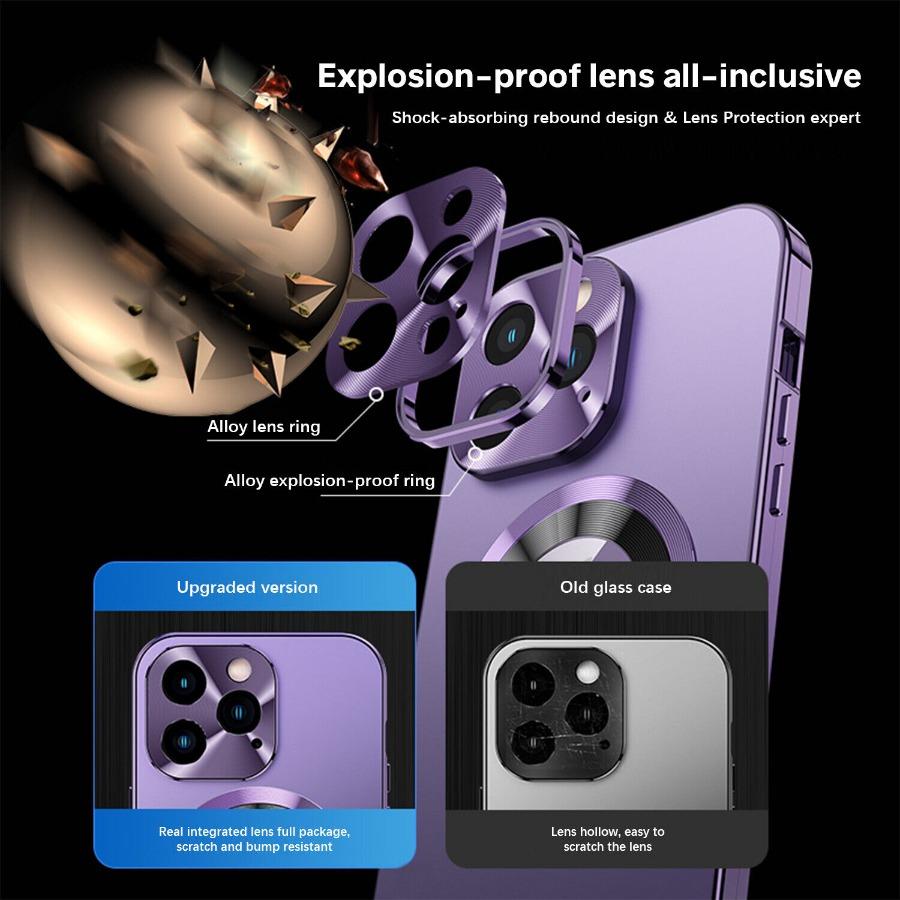Para iPhone16 15 14 Plus 13 12Pro Max Full Aluminum Metal Magnetic Case Dupla Face Proteção À Prova de Choque Protetor de Tela