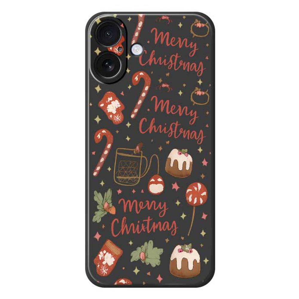 For iPhone 17 Case Christmas Snowman Pattern Printing Straight Edge TPU Phone Back Cover