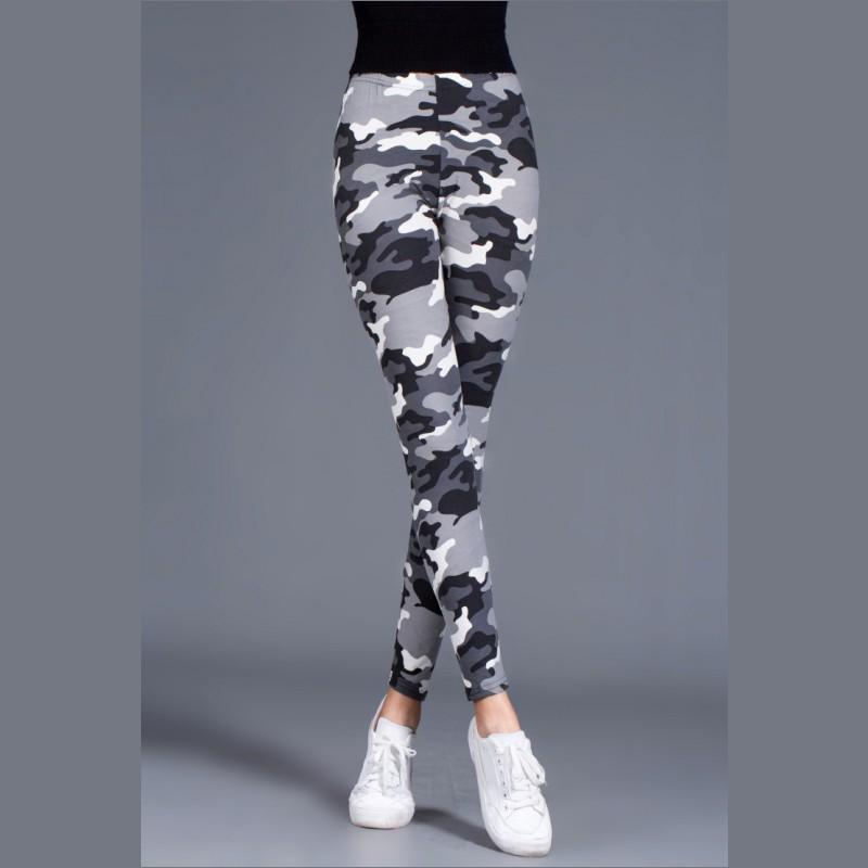 Trendy Women's Plus Size Camouflage Print Brushed Cotton Stretch Skinny Leggings