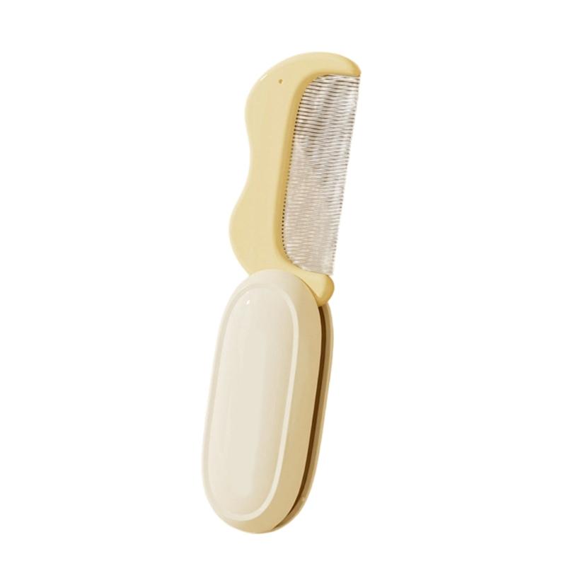 

Portable Folding Pet Grooming Brush With Soft Bristles For Face And Full Body Care Massage Comb for Tear Stain Remove жёлтый