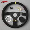 JDM 14inch Montecarlo Suede Steering Wheel Universal Racing Sports Flat Steering Wheel
