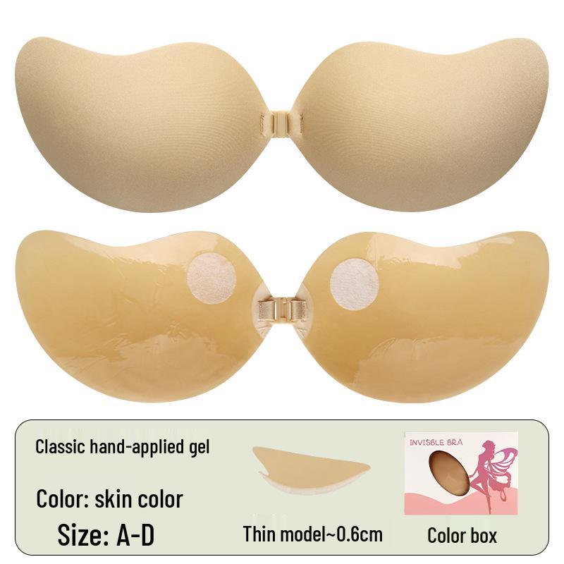 In Stock Seamless Push-Up Strapless Bra with Breathable Anti-Spillage Design and Mango Nipple Covers for Wedding Dresses