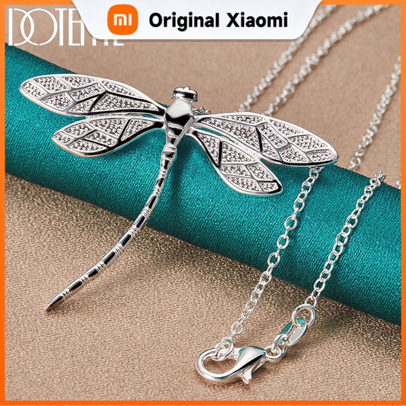 Xiaomi DOTEFFIL Big Dragonfly Pendant 925 Sterling Silver 40-75cm Chain Necklace For Women Wedding Engagement Party Fashion Jewelry
