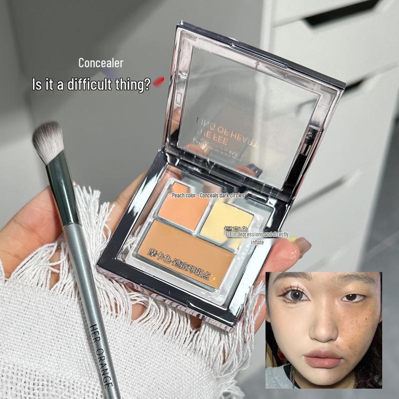 HERORANGE Three-Color Concealer: Covers Blemishes, Acne Scars, Dark Circles, and Tear Troughs.