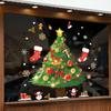Static Christmas Cling Pvc Sticker With Santa And Tree For Holiday Decor Window