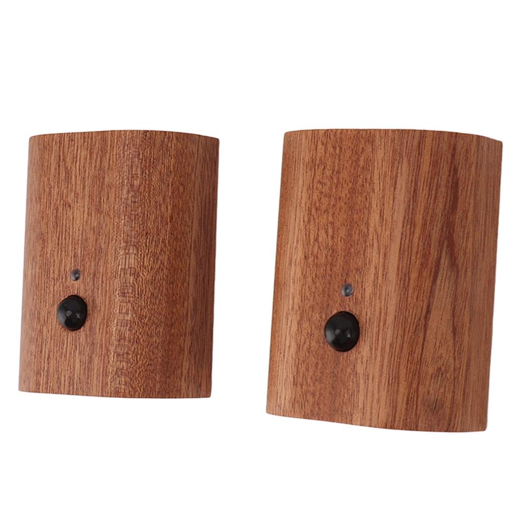 2Pcs Hallway Night Light Intelligent Linkage Wooden Motion Sensor Stairway Night Light USB