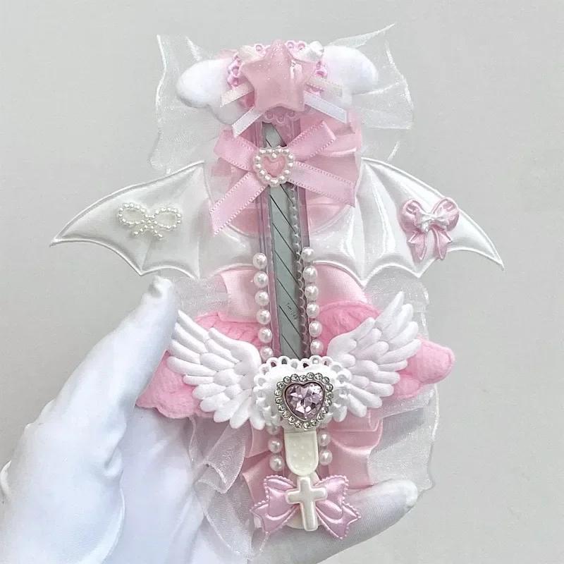 1 Pc Kawaii Retro Y2K Style Box Cutter Heart Wings Lace Bow Scrapbook Journal Paper Student  Cute Creative Design Utility Knife