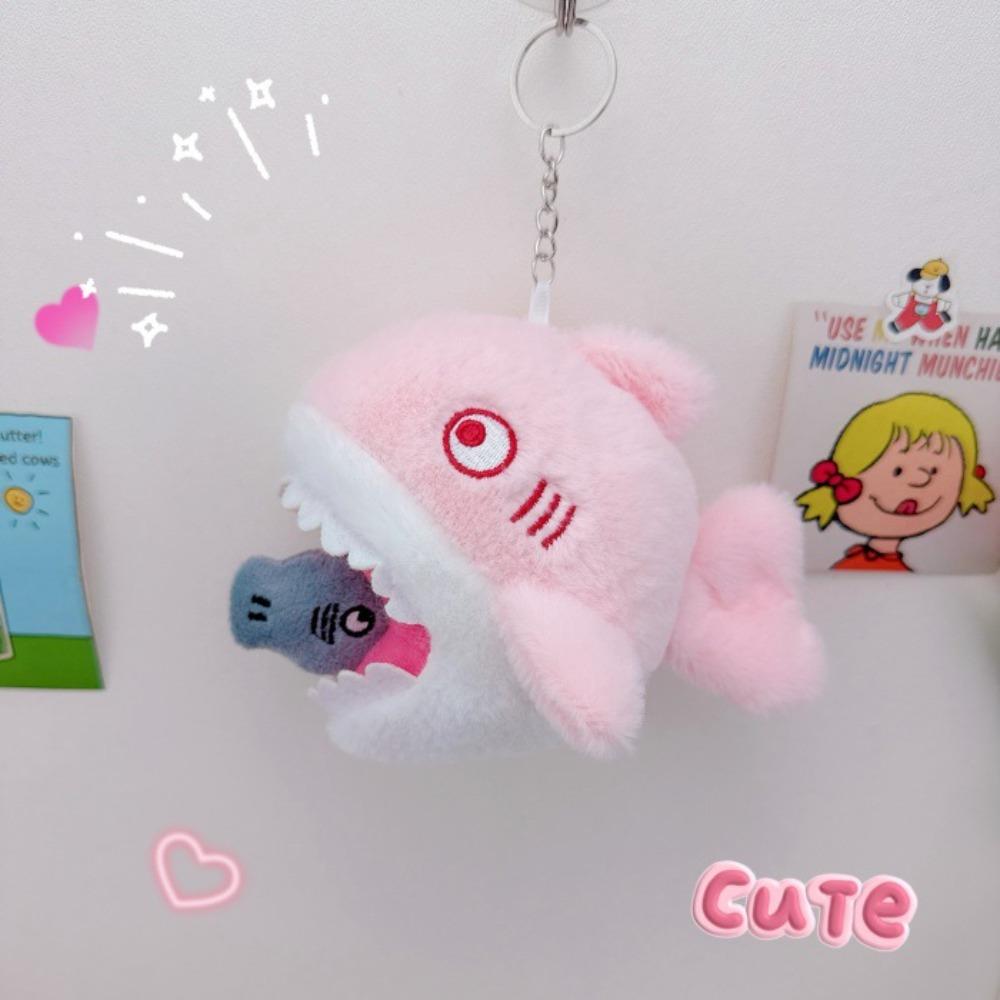 Cartoon Shark Blue Shark Pendant Stuffed Animal Plush Shark Keyring  Kids Gifts