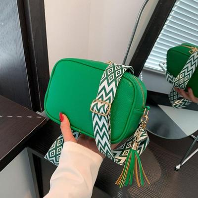 New Vintage Crossbody Cell Phone Shoulder Bag PU Leather Messenger Bags Fashion Daily Use For Women Wide Strap HandBags