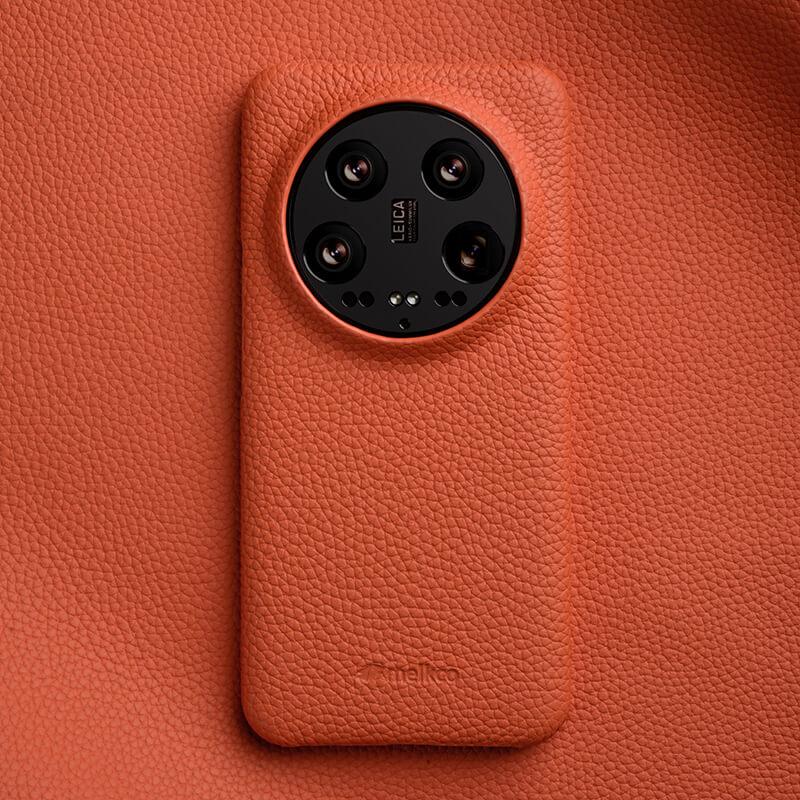 

Melkco Magnetic Charging Cowhide Leather Case for Xiaomi 15 Ultra Mi 15 Pro High-end Mobile Phone Cover w/ Camera Len Protector For Xiaomi15Ultra помаранчевий