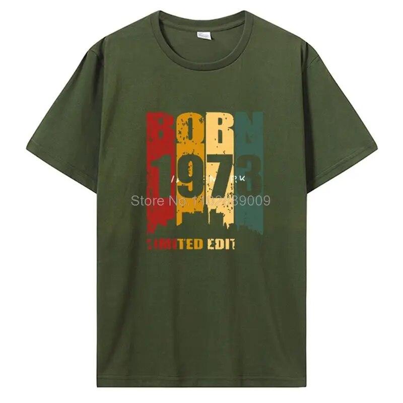 

Классическая май 1973 года, ограниченная серия, подарок на день рождения, винтажная футболка, вечерние, подарок для бабушки и дедушки, летняя женская футболка унисекс, подарок 3XL