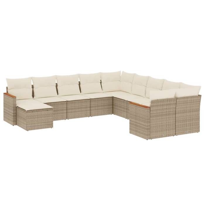 VidaXL Garden Lounge Set with Cushions 11 Pcs, Patio Sofas, Patio Furniture Set, Outdoor Furniture, Beige 3226569
