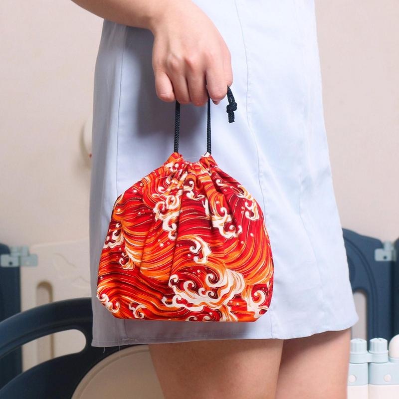 Japanese Style Lunch Box Lunch Handy Bag Drawstring Lunch Bag Portable Lunch Storage Bag Reusable Lunch Tote Bag For Work Picnic