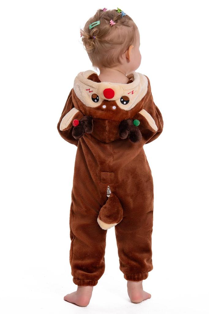 OLAOLA Reindeer Kigurumi Baby Winter Newborn Baby Shower Commemorative Photo Unisex Kids' Pajamas, Costume, Outfit, Romper, Clothes, Kids' Halloween,