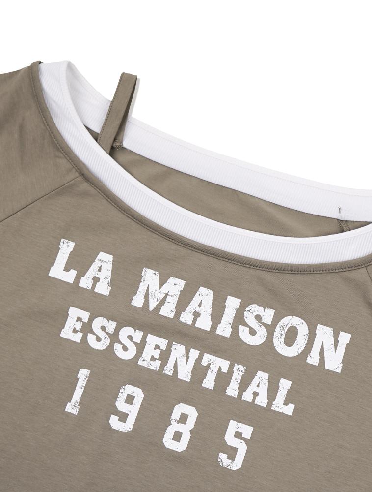 LA MAISON STUDIO La Maison Essential Layered Half Shoulder Beige(Fcg1Ts851W)